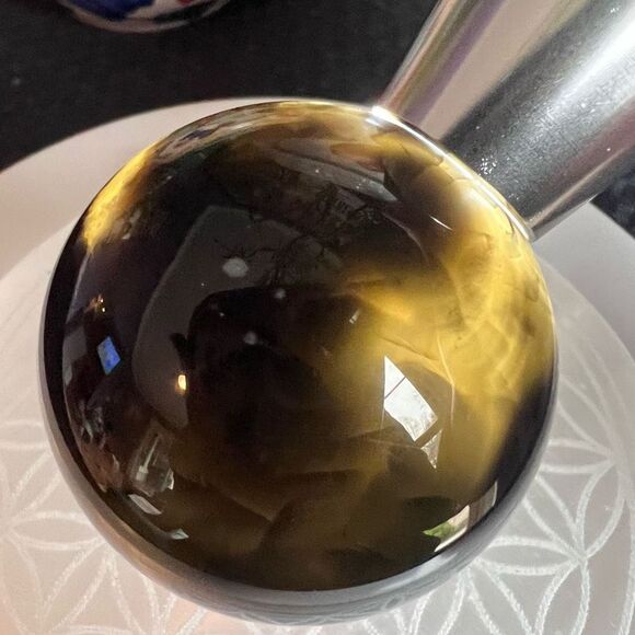 Natural Black Cherry Agate Crystal Sphere - Picture 7 of 15
